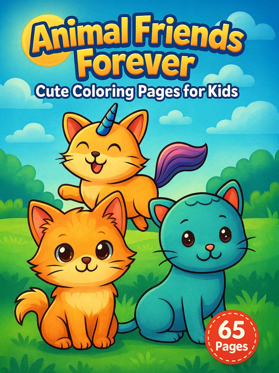 Animal Friends Forever – 65 Cute Coloring Pages for Kids