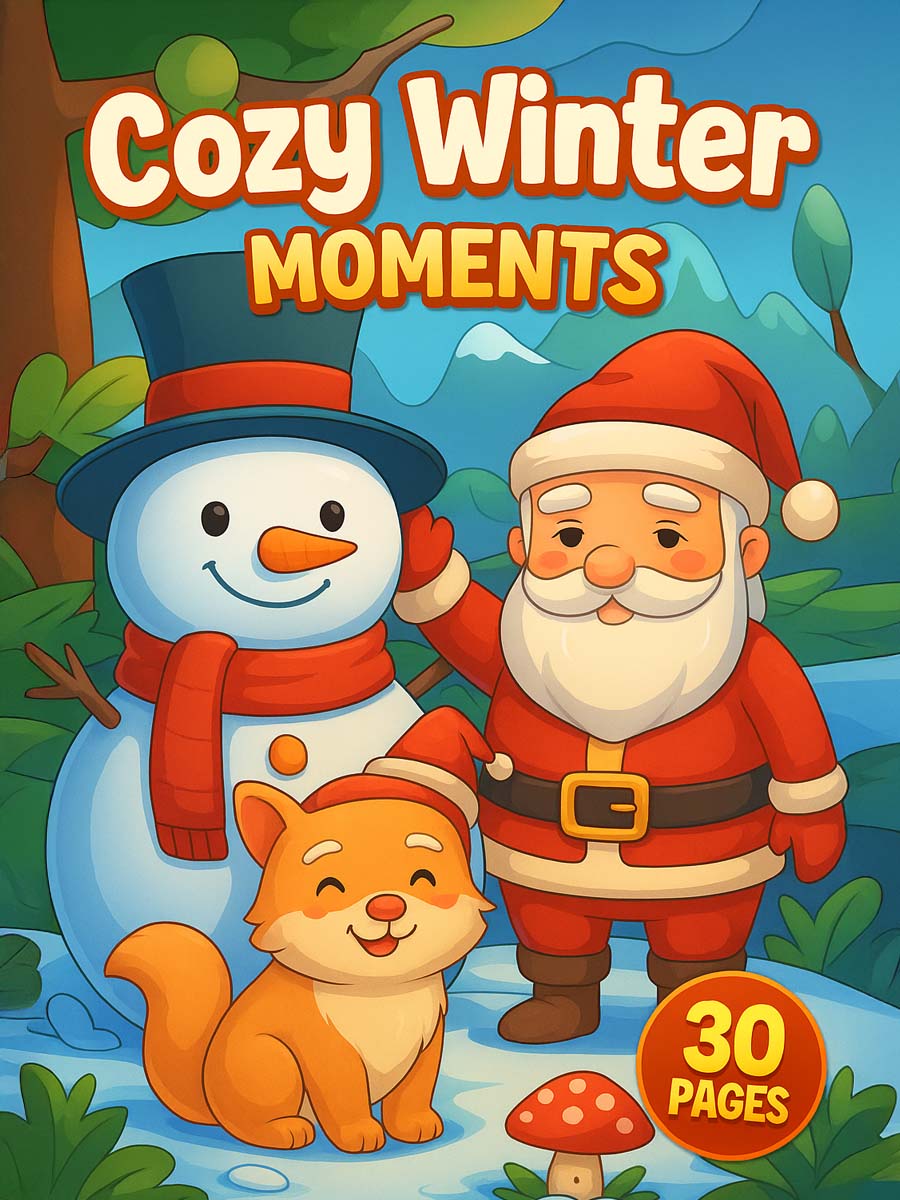Cozy Winter Moments – 30 Kids Winter Coloring Pages