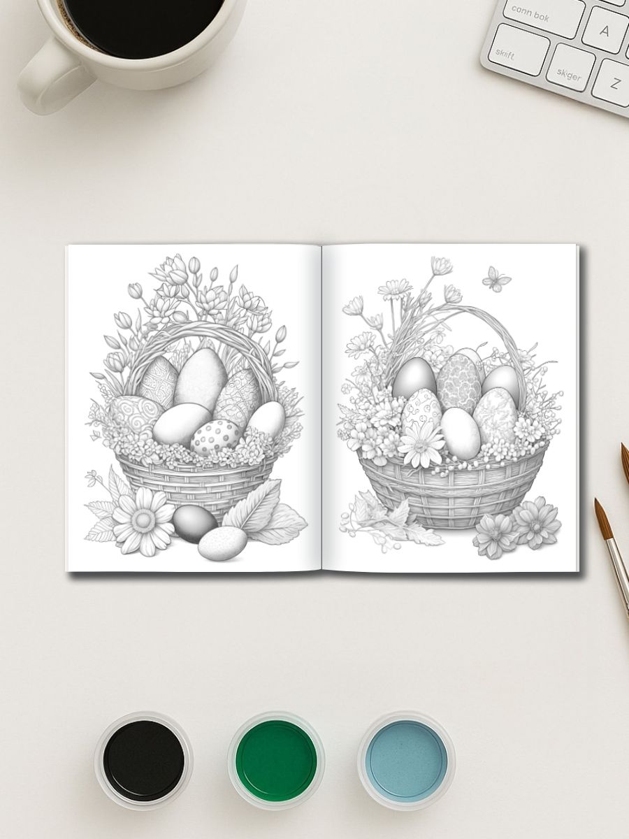 Easter Bloom Baskets – 25 Festive Coloring Pages - Image 3